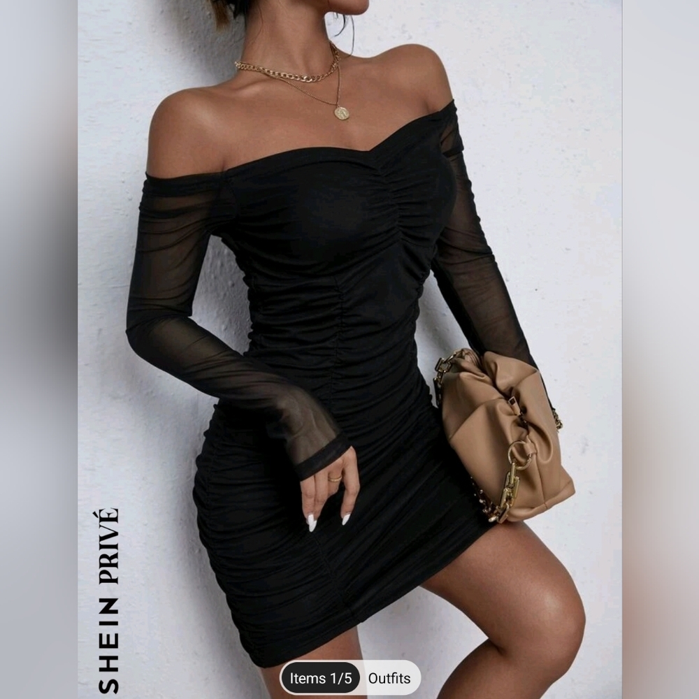 Shein Bodycon Ruched Dress Size 8-10